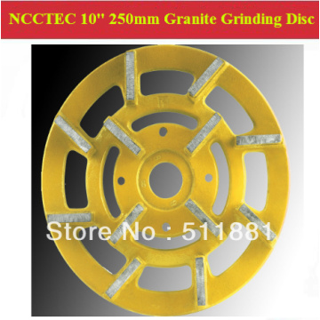 [2nd step] 10'' Metal Bond Diamond Granite Slabs Grinding Disc | 250mm grit 200# granite abrasive wheel | 12 segments iron base