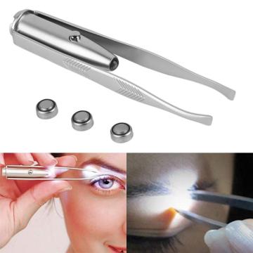 LED Eyebrow Hair Removal Tool Eye Brow Clips Stainless Steel Eyebrow Tweezers Make Up Beauty Tools Brand New