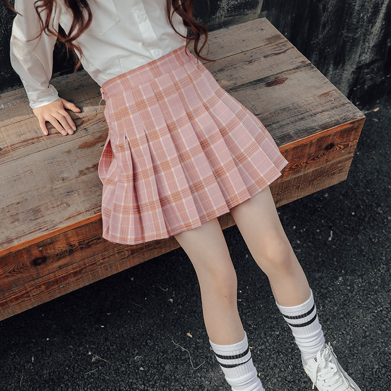Kids vintage pleated skirt for girl plaid cotton skirts school clothes spring autumn teenager girl skirt children clothing 3-14Y