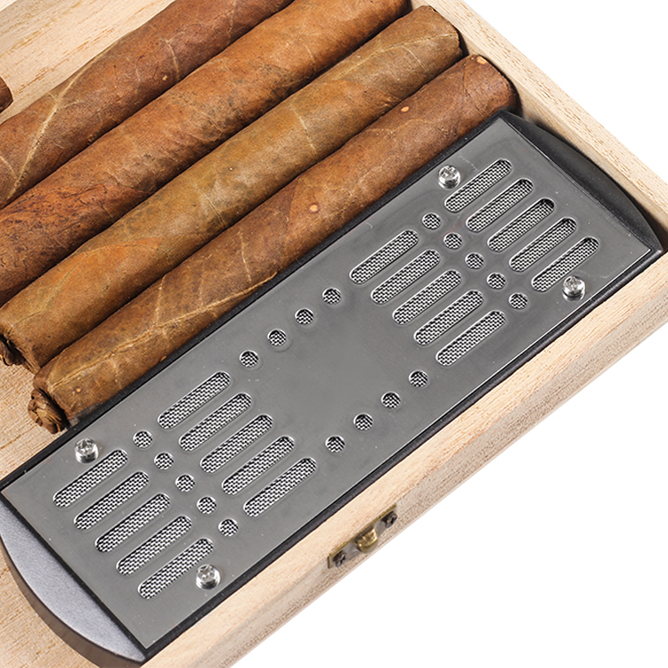 3Pcs/lot Metal Golden Silver Rectangle Tobacco Cigar Humidor Humidifier for medium wooden cigar box Smoking Accessories c8187