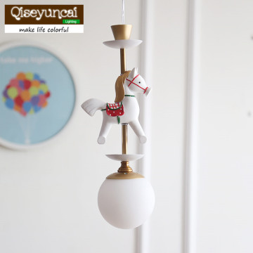 Qiseyuncai Nordic Simple Children's Room Carousel Chandelier Bar Table Hall Restaurant Boys and Girls Bedroom Lamps