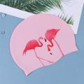 1PC Long Hair Waterproof Practical Ear Protection Flamingo Swimming Cap Silicone Cap Swim Pool Hat for Women Girls Female