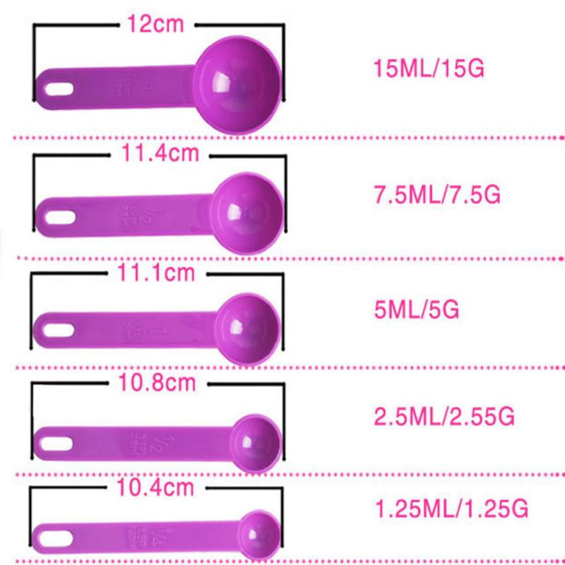 5pcs/set Creative Measuring Spoon Silicone Measuring Ladle Baking Cooking Kitchen Coffee Tools with Scale Kitchen Tools