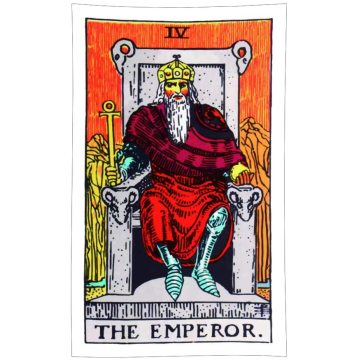 Vintage Style Colored Tarot Devination Theme Wall Hanging Tapestry - The Emperor