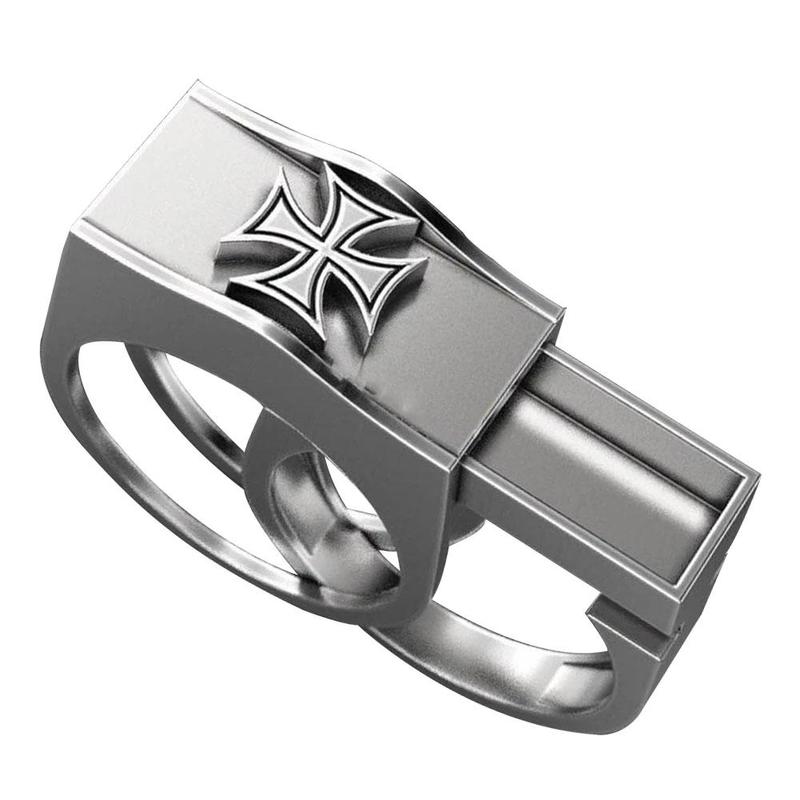 Punk Style Men Ring Exquisite Viking Paladin Ring Secret Compartment Coffin Anniversary Hip Hop Men Jewelry