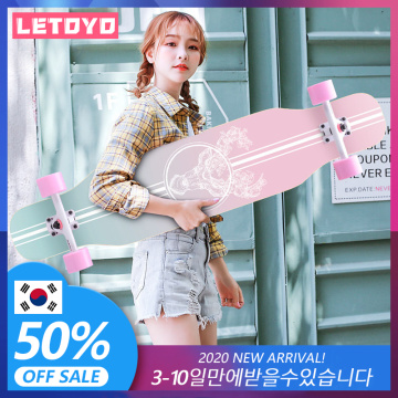 LETOYO Beginnner 107cm/42in longboard 7in Aluminium Truck Abec-7 Carton Steel Bearing Long board skateboard skate board