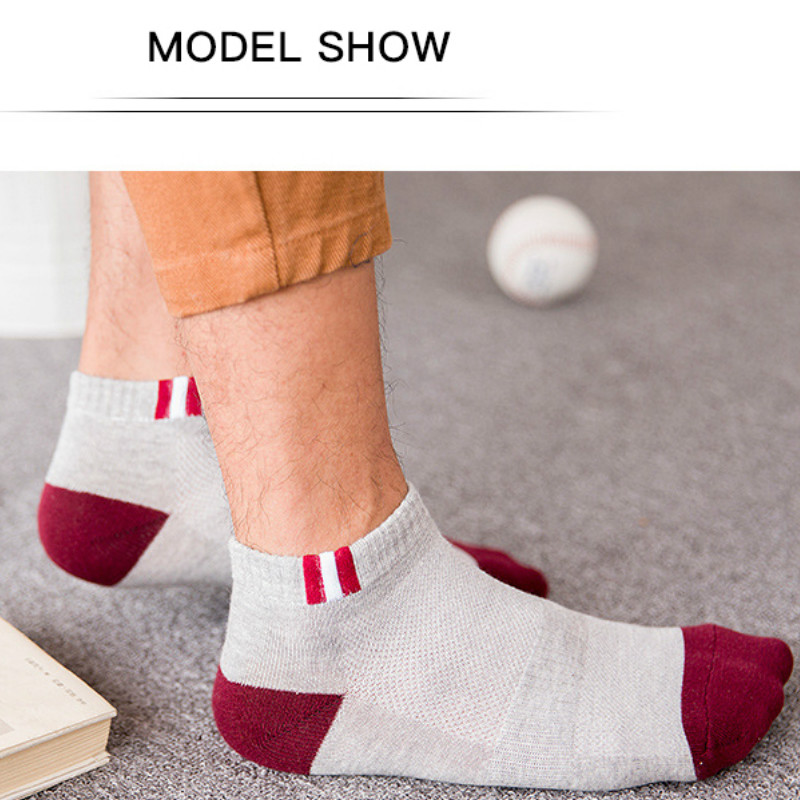 10 Pcs=5Pairs Classic Men Socks Summer Breathable Sports Cotton Short Socks Autumn Winter Male Deodorant Socks EU 39-43 Meias