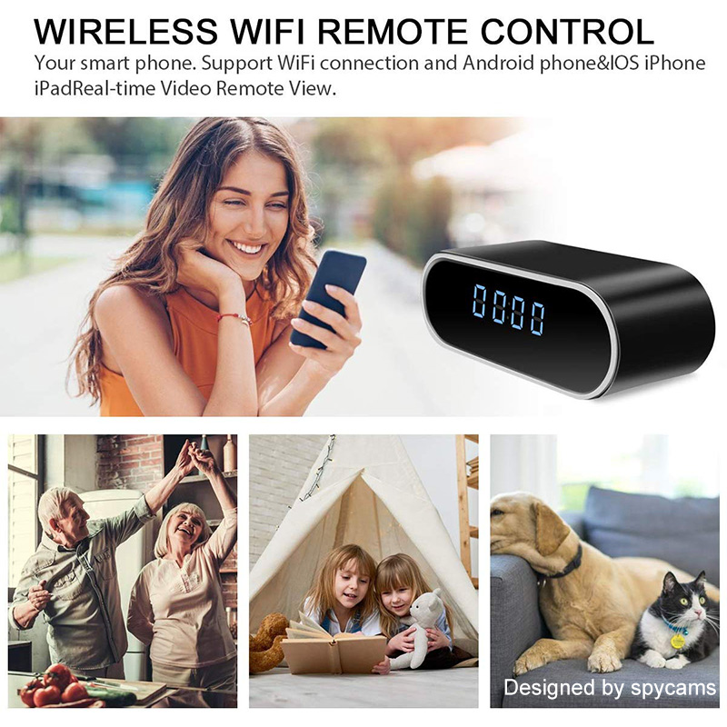 Wireless Nanny Clock 1080P WIFI Mini Camera P2P IP/AP Security Night Vision Motion Sensor suppor hidden TF card Remote Monitor