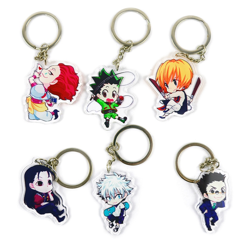 Cute Cartoon Keychain Hunter x Hunter Key Chain Ring Anime Cosplay Plastic Pendant Keyring