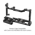 Andoer Camera Cage Aluminum Alloy with Dual Cold Shoe Mount 1/4 Inch Screw Compatible with Canon EOS 90D/80D/70D DSLR Camera
