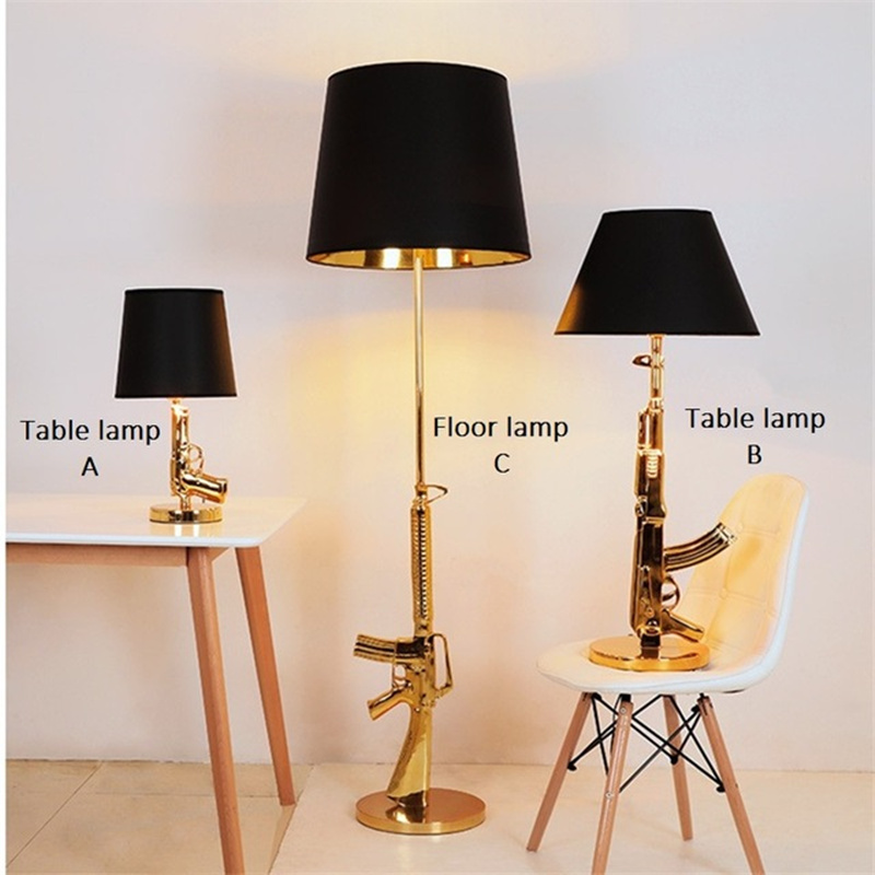 Nordic Classical AK47 Gun Lounge Floor Lamps Personality Design decoration Lamp for Bedroom Bedside Indoor Home product lamp Fix