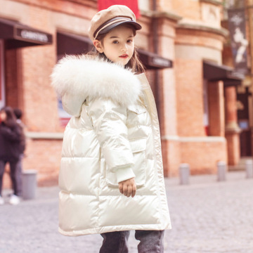 Baby Girl Boy Hooded Jacket Cotton Padded Thick Winter Toddle Teens Loose Down Jacket Fur Hooded Coat Baby Clothes Outwear 5-16Y