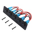 5 Gang 12V Rocker Switch for Car Marine Boat Circuit Breakers Overload Protected LED Light Rocker Switch Panel Circuit