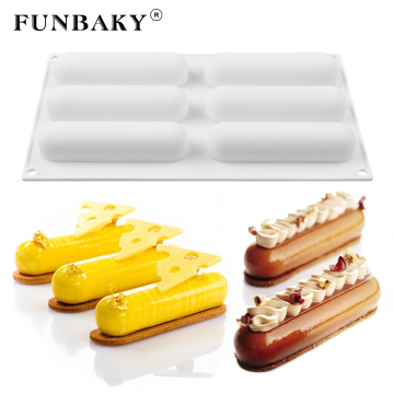 FUNBAKY 6 Holes Bread Mould Silicone Cake Truffle Mold Holiday Party Cake Baking Decorating Tools