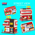 Mini Brick Balody Street Block Phone Coffee Shop Fast Food Store DIY cartoon Building Toy For Children no box