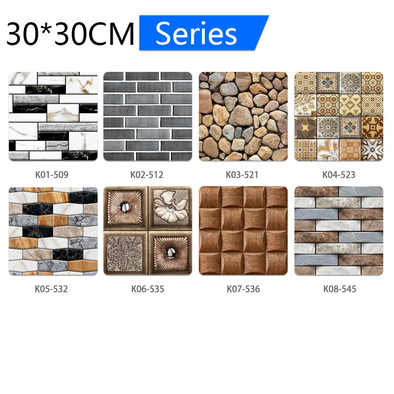 5pcs 3D Wall Paper Brick Stone Pattern Waterproof Self-adhesive Floral Prints Wall Paper for Kids Room Living Room Wall Sticker