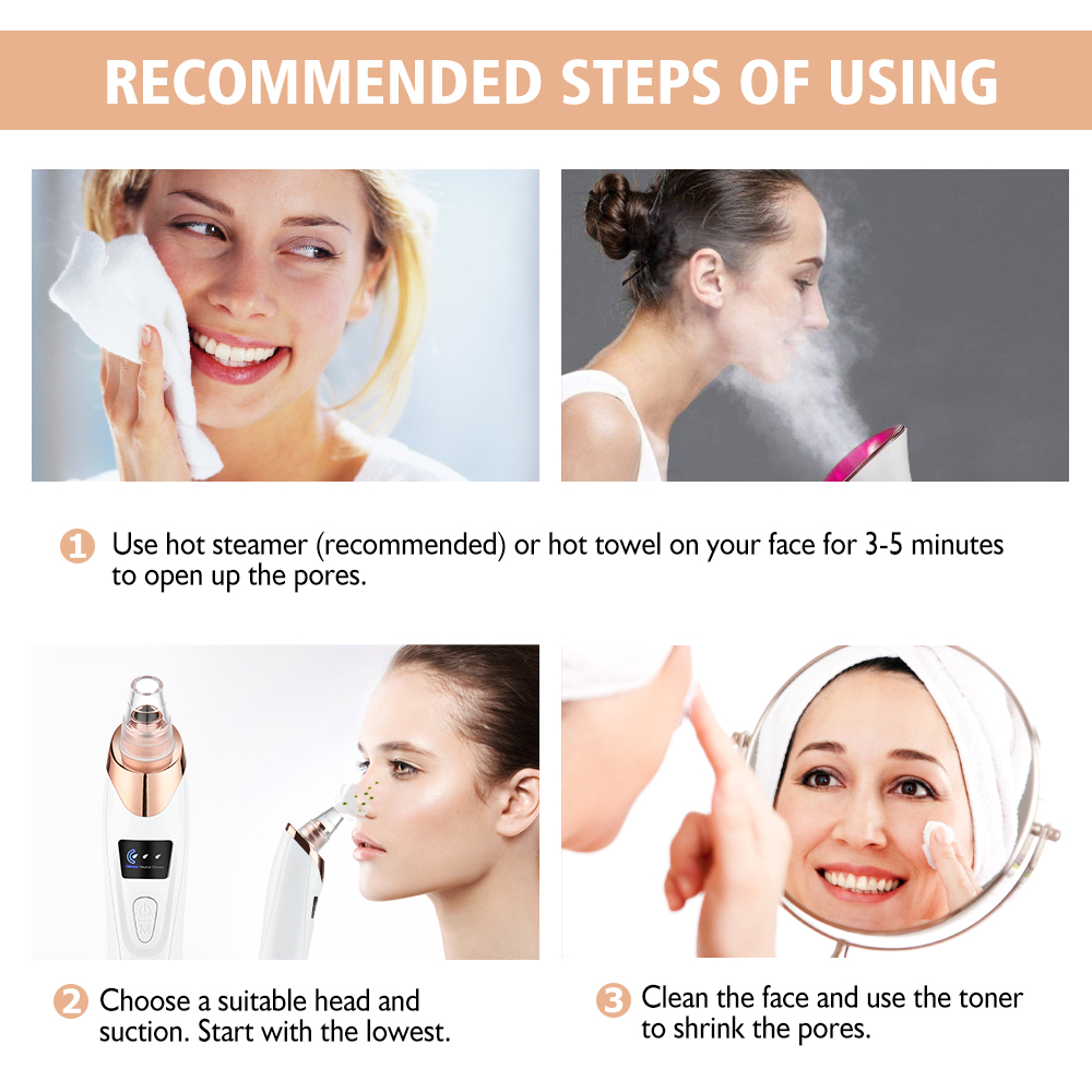 Pore Vacuum Blackhead Remover Moisture Facial Suction Blackheads Black Spots Blackheads Removal Deep Cleansing Skin Care Tools