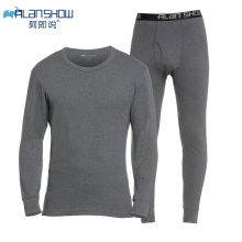 2020 Cotton Winter Round Neck Warm Long Johns Set for Men Ultra-Soft Solid Color Thin Thermal Underwear