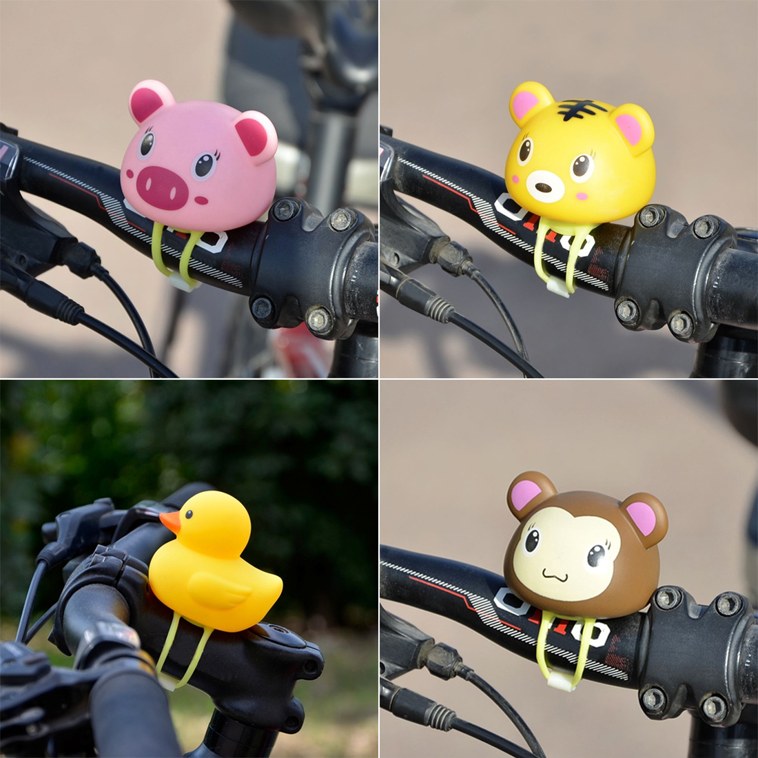 Hot Rubber Kids Bike Bell Light Bike Tricycle Scooter Bicycle Handlebar Air Horn Bells Bicycle Accessories Cute Gift For Kids
