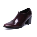 Height Increase Patent Leather Men Shoes Pointed Toe High Heels Dress Shoes Men's Slip-On Wedding Shoes Career Work Shoes 37-46