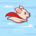 Lovely Flying Pig Dog Iron On Patch Animal Patches Cartoon Clothes Badges Embroidery Stickers Decorations For Hats Shoes TShirt