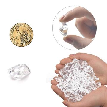 Fake Crushed Ice Rocks 100pcs Clear Ice Cubes Acrylic Vase Fillers for Party Wedding Home Decorations Crystal Gem Stone