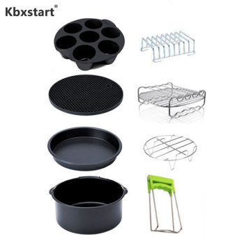 Kbxstart Air Fryer Accessories 8 Inch 8 Pieces Philps Friteuse For 5.2QT-5.8QT Electric Deep Fryer Parts Kitchen Cooking Tools