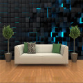 Modern Technology Mural Wallpapers for Office Esports Hall Living Room Wall Paper 3D Blue Light Shining Black Cubes Home Decor