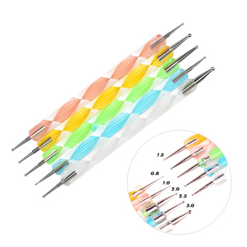 5pcs Painting Stencils Rocks Template Set Acrylic Rods Ball Stylus Painting Pottery Clay Craft Nail Stamp Mandala Dotting Tools