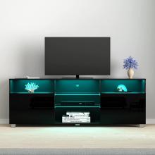 LED TV Stand High Glossy Entertainment Center Modern Television Stands with Large Storage
