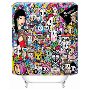 Musife Custom Tokidoki Shower Curtain Cartoon Waterproof Polyester Fabric Bathroom With Hooks DIY Home Decor