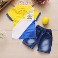 Baby Clothes Summer Boys Clothing Sets Fashion Tie T-shirts + Stripe Short 2pcs Suit Children Clothes For Bebe Boys