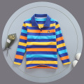 Polo Shirt Kids Clothes Tops Color Stripes Turn-down Collar Autumn Long Sleeve Polos Baby Boy Camisetas Boys Shirts Teen 3T-15T