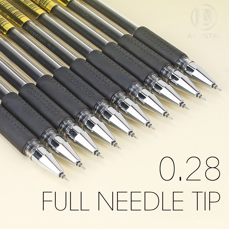 M&G 12pcs/lot 0.2mm/0.28mm Ultra Fine Finance Gel Pen 0.3/0.38/0.5/0.7/1.0mm black ink refill gelpen school office supplies pens