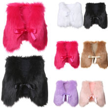 6 Colors New Toddler Baby Girls Kids Winter Faux Fur Vest Waistcoat Sleeveless Solid Bowknot Belt Warm Coat Outwear Jacket