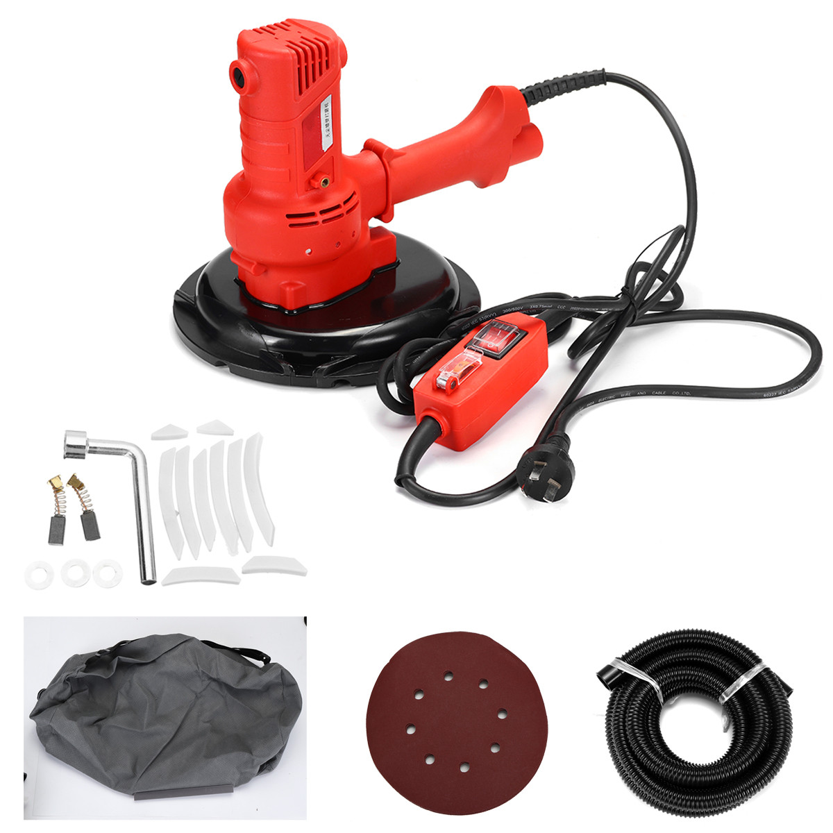 AC220V Wall Polisher Drywall Sander Handheld Variable Speed Dry Wall Sander Polishing Machine Dust Free