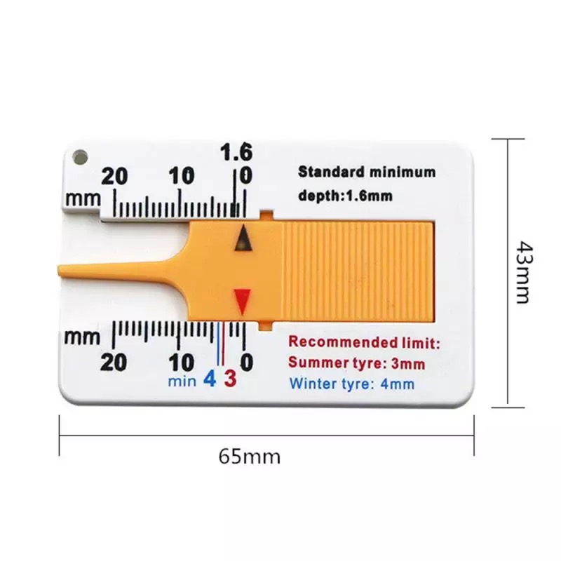 Tyre Tread Depth Depthometer Gauge Caliper Plastic Tread Ruler Depth Ruler Motorcycle Truck Tire Wheel Measure Tool
