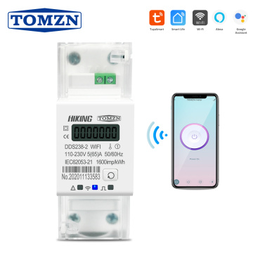 Tuya Single Phase 65A Din Rail WIFI Smart Energy Meter timer Power Consumption Monitor kWh Meter Wattmeter 110V 220V 50/60Hz