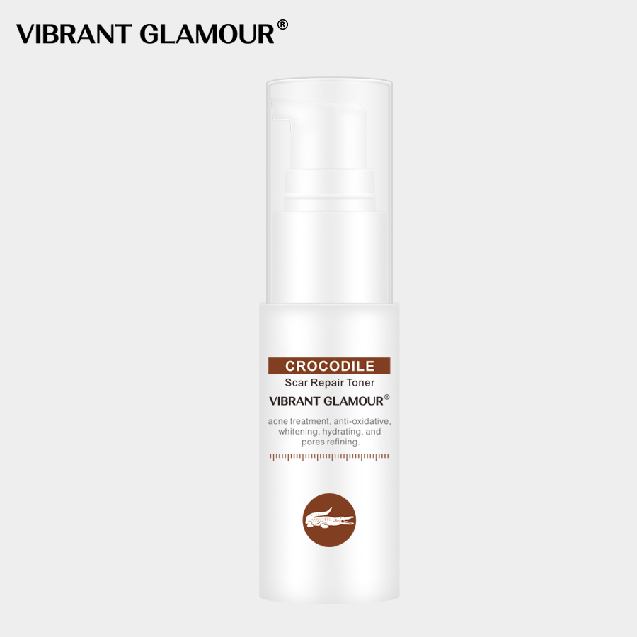 VIBRANT GLAMOUR Crocodile Face Toner Repair Scar Serum Removal Acne Scar Marks Shrink Pores Brighten Relieve Sensitive Skin Care