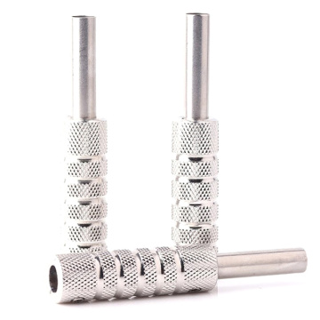 Stainless Steel Silver Self-Lock Tattoo Grip Aluminum Alloy Tattoo Machine Supply Handle Grips Tube Back Tube