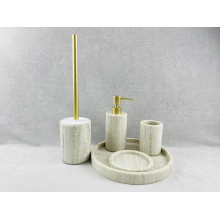 Crystal Wood Grain marble bathroom accessory sets
