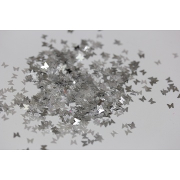 White Silver Mix Solvent Resistant Butterfly Glitter Spangles for nail art and Other DIY decoration