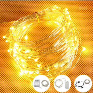 LED String light Silver Wire Fairy warm white Garland Home Christmas Wedding Party Decoration Powered by Battery batter USB 10m