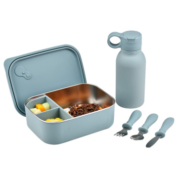 Eco-Friendly Silicone Stainless Steel Lunch Box 5pcs Kit for Kids