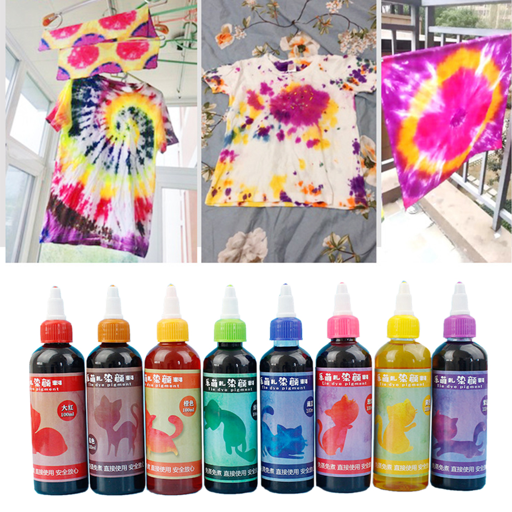 DIY Clothing Tie Dye Kit Colorful Decorating Pigment Non Toxic Accessories Art Fabric Spiral Permanent Craft Textile Paints