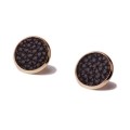 Cpop Vintage New Circle Leather Stud Earrings Solid Color Leather Jewelry Women Accessories Gift for Friend Hot Sale Wholesale