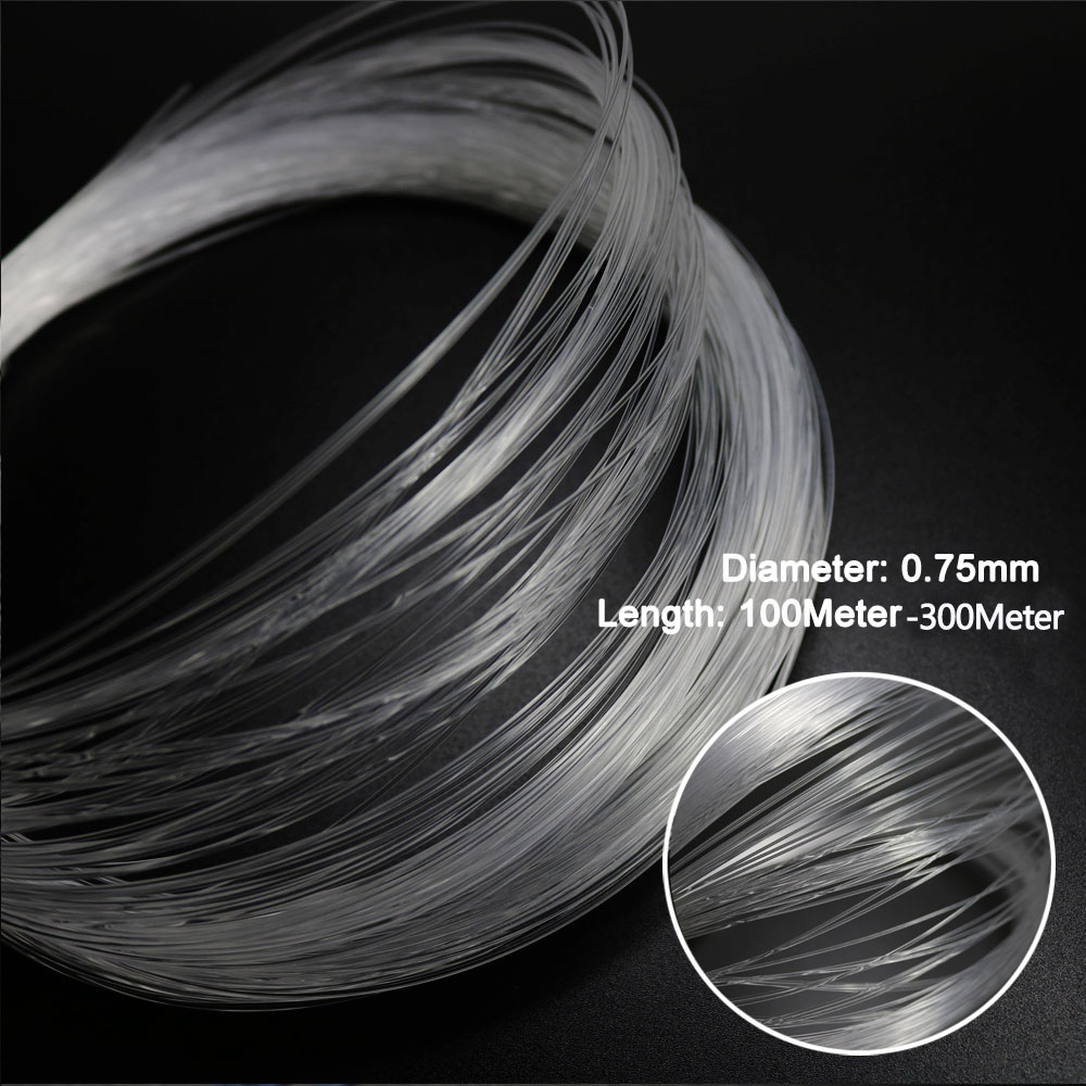 Plastic Fiber Optic Cable End Glow 0.75mm Dia 100-300M/Roll PMMA Led Light Clear DIY For LED Star Ceiling Light Decoration