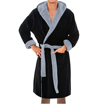 Men's Winter Bathrobe Lengthened Plush Shawl Bath Robe Autumn Warm Home Sleepwear Pajama Nightgown Long Sleeved Robe Coat C10