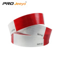 Red alternating with white PVC reflective strips