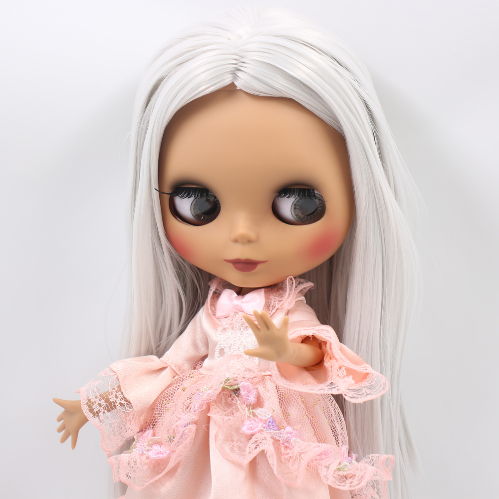 ICY DBS Blyth Custom Doll No.BL1003 Grey Straight hair 1/6 bjd